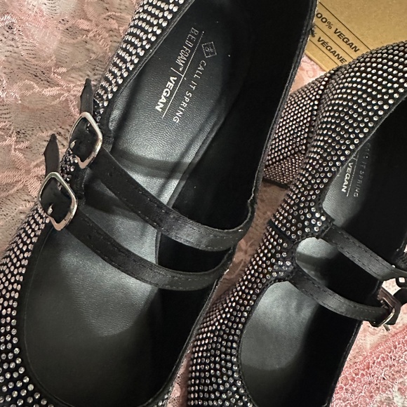 Call It Spring Vegan Rhinestone Mary Janes - Picture 2 of 4